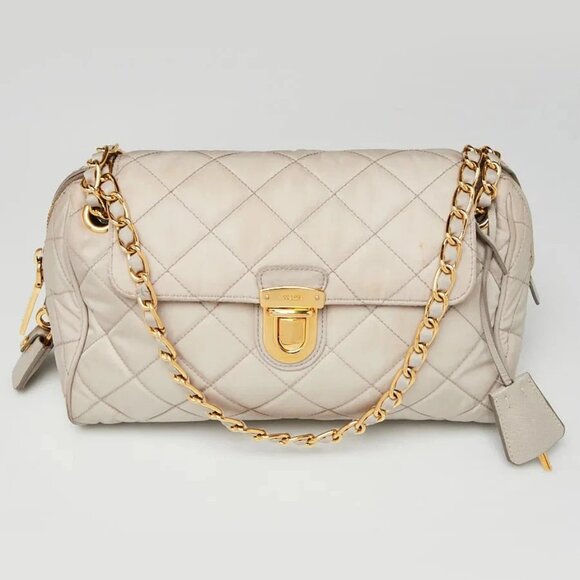 Prada Pomice Tessuto Impuntu Nylon Chain Flap Bag BR4965 - Picture 1 of 12